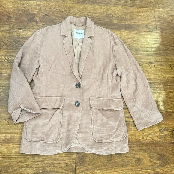 Madewell Cotton-Linen Relaxed Larsen Blazer - Picture 4 of 7